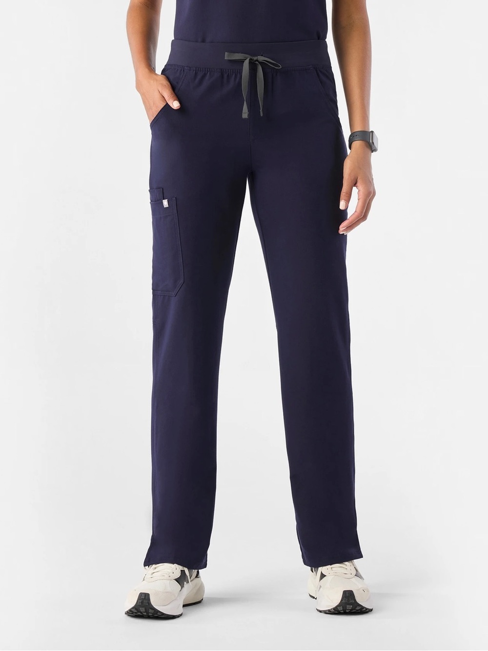FIGS Kade Cargo Scrub Pants Navy Sz LP Minimalist Athleisure Straight Leg Scrubs